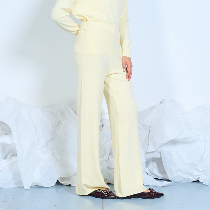 Fine-knit sweater and wide-leg trousers set wholesale