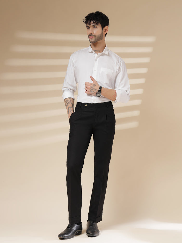 Formal Pleated Linen Gurkha Pants | Boot Cut Fit by ITALIAN VEGA®