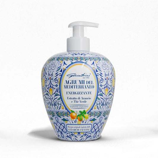 Gandini Italian Maiolica Design Liquid Hand Soap Mediterranean Citrus