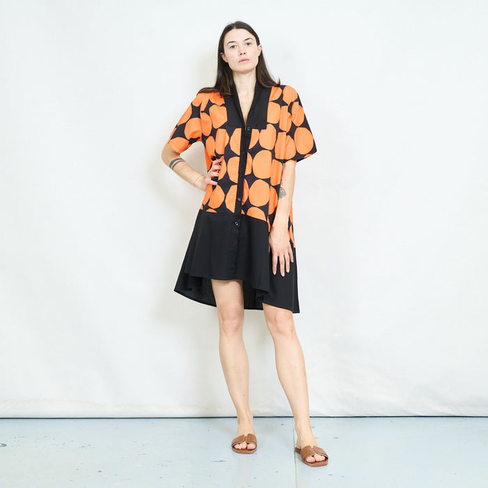 Geometric circle print shirt dress wholesale