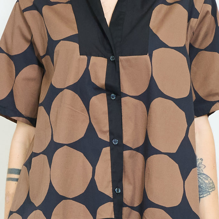 Geometric circle print shirt dress wholesale