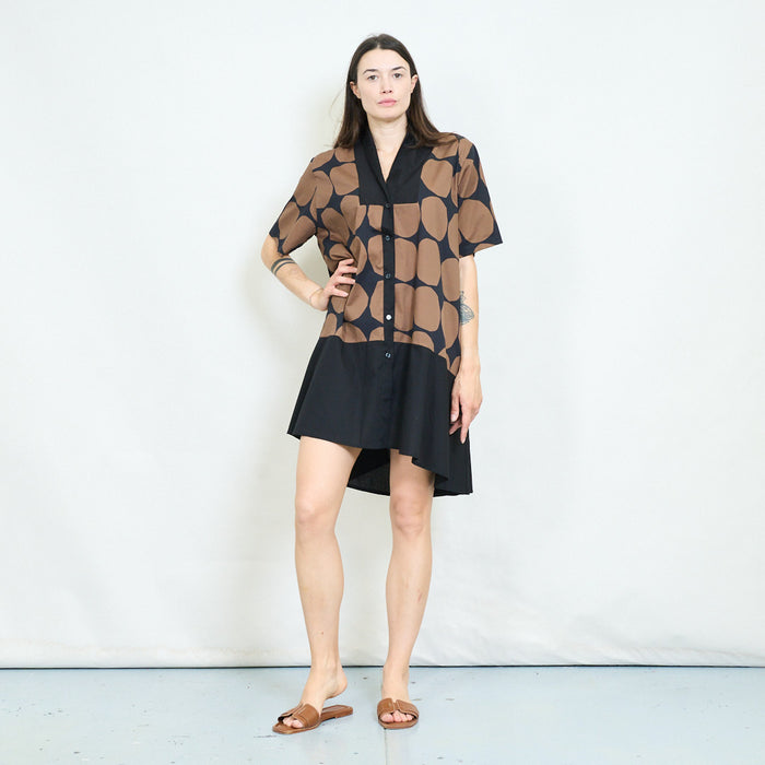 Geometric circle print shirt dress wholesale
