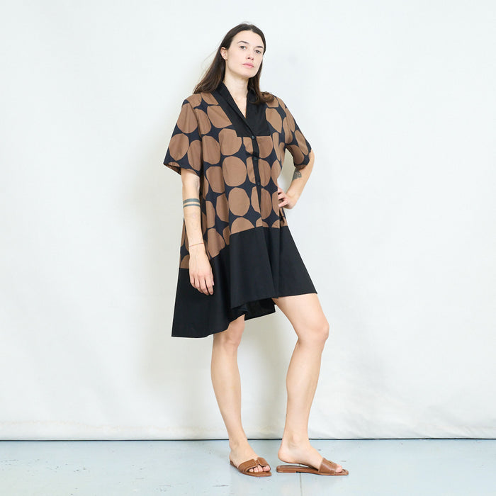 Geometric circle print shirt dress wholesale