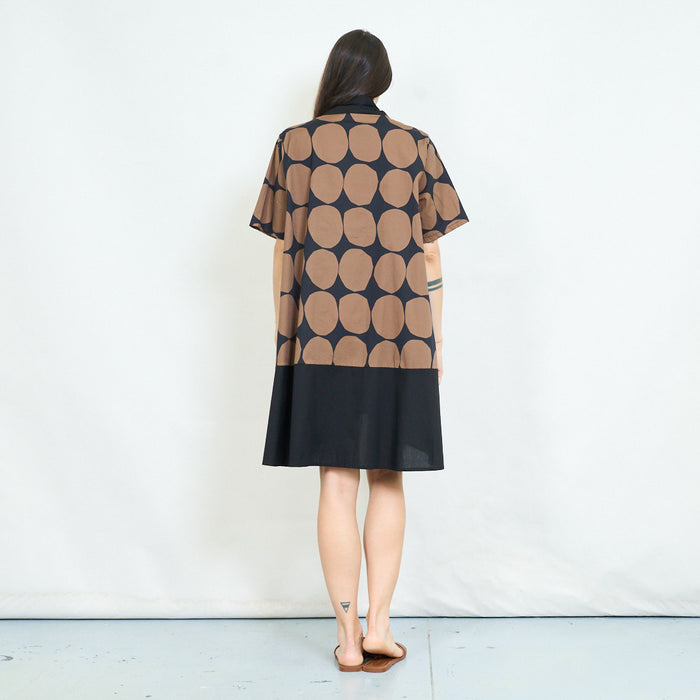 Geometric circle print shirt dress wholesale