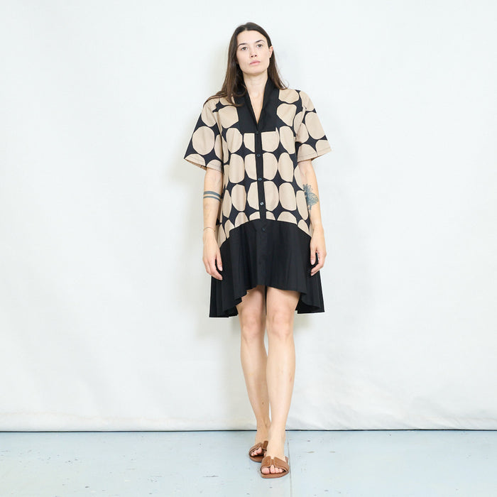 Geometric circle print shirt dress wholesale