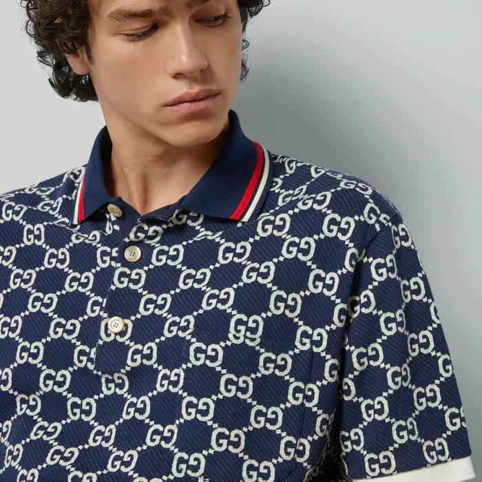 "GG" Polo aus Baumwolle mit Jacquard