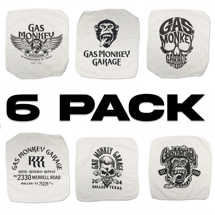 GMG White Shop Rag Bundle 6pk.