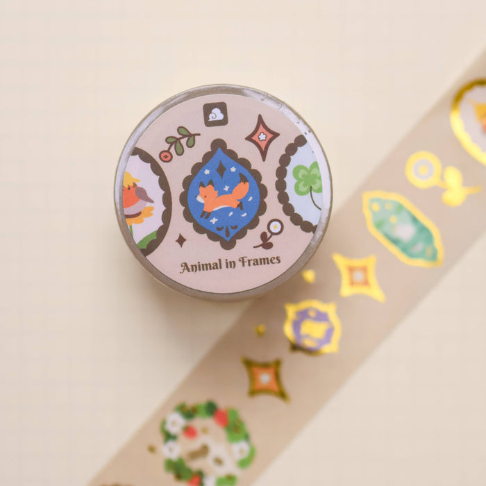 Gold Foil Animal Frame Washi Tape
