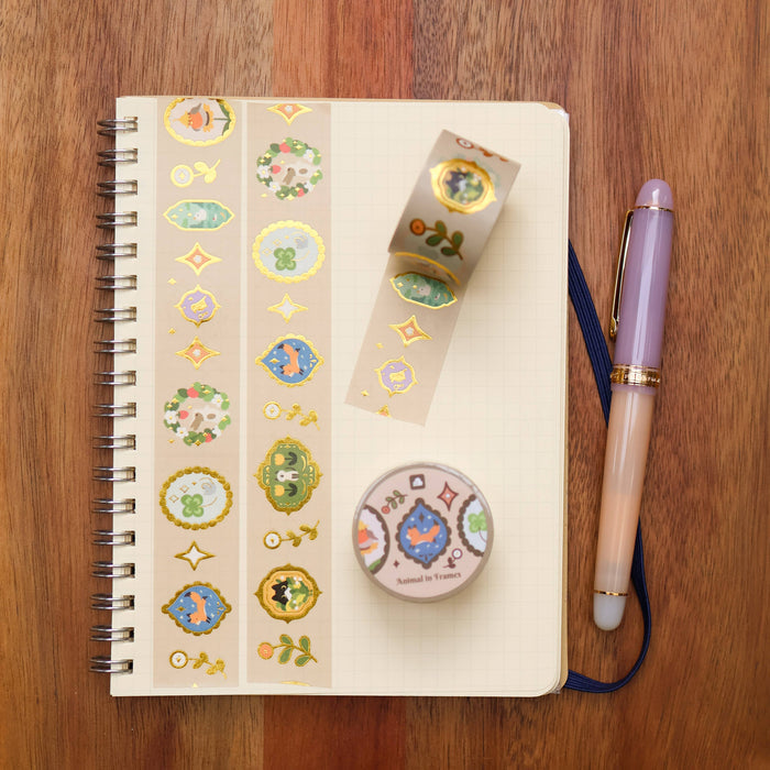 Gold Foil Animal Frame Washi Tape