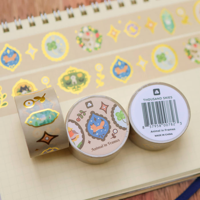 Gold Foil Animal Frame Washi Tape