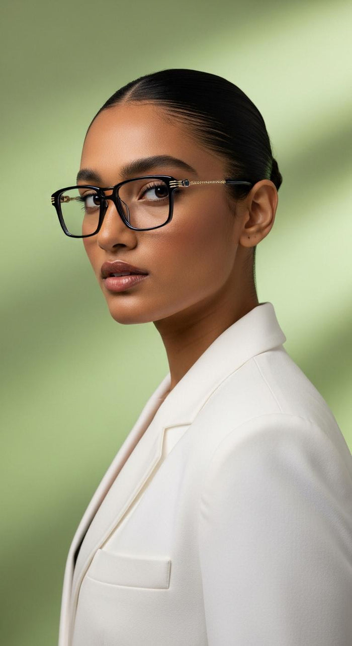 Golden Black Square Full Rim