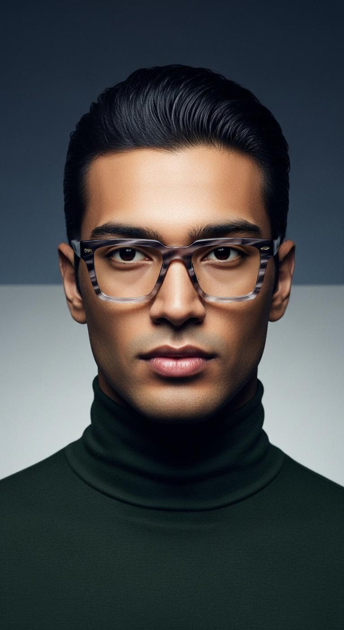 Grey & Black Square Full Rim