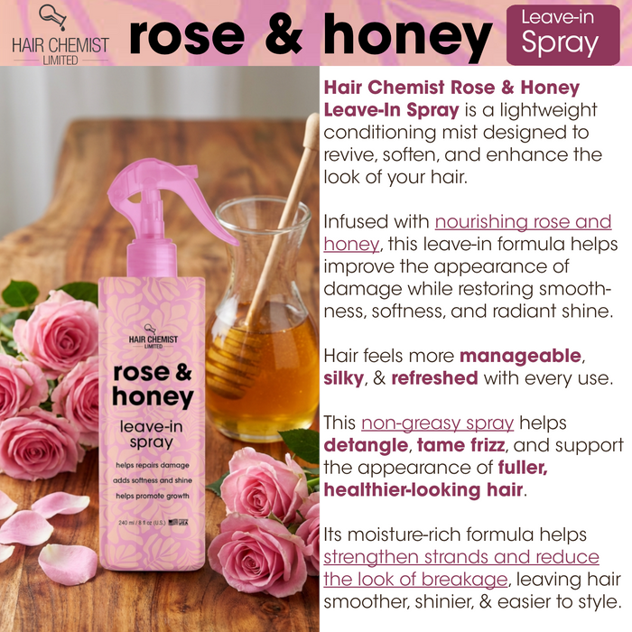 Hair Chemist Rose & Honey Leave in Spray 8 oz.