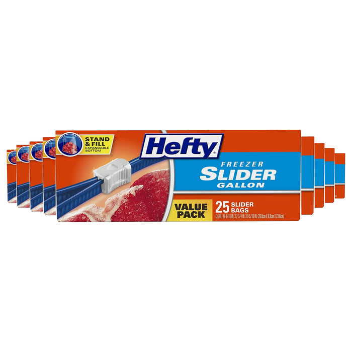 Hefty Slider Gallon Freezer Bags - 25 Ct - 9 Pack