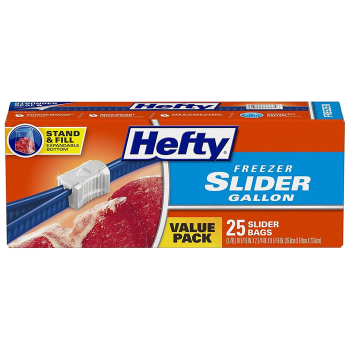 Hefty Slider Gallon Freezer Bags - 25 Ct - 9 Pack