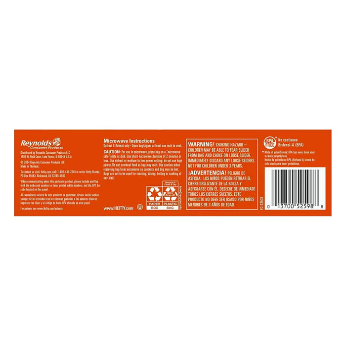 Hefty Slider Storage Bags Quart Size – 24 Count – 8 Pack