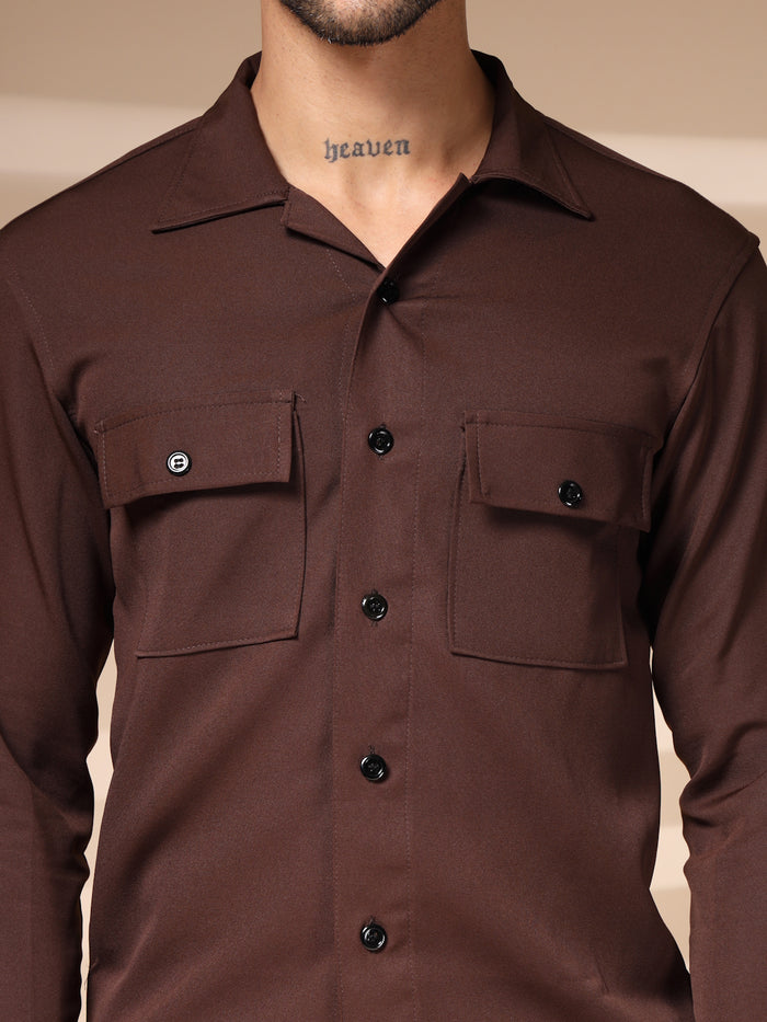 Hickory Brown Men's Buttoned Co-ord Set by Italian Vega®