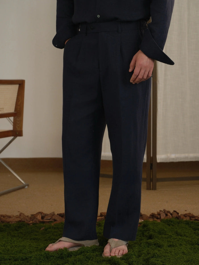 High Waisted Linen Pants | Tencel Linen Blend