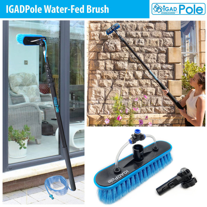 IGADPole 2023 10"(25cm) Water Fed Brush Head Replacement, Tee and Angle Connector