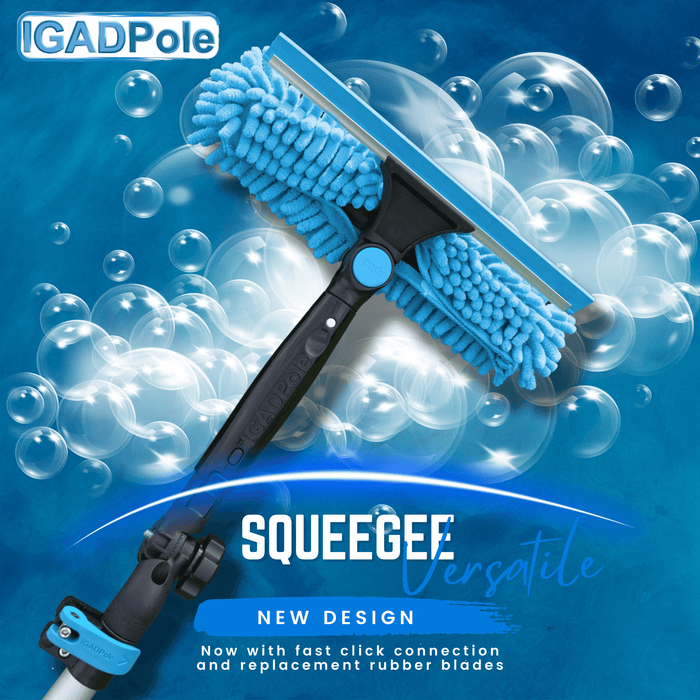 IGADPole 7m (24ft) Window Squeegee Cleaning Kit, Extension Pole and 10"(25cm) Window Squeegee