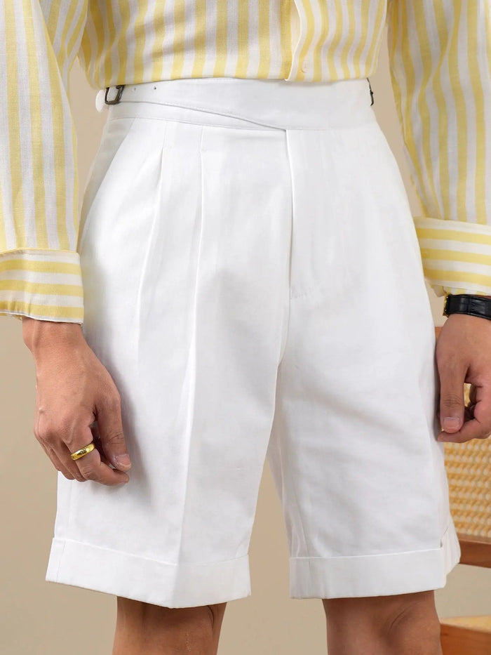 Italian Double-Pleat Men's Gurkha Cotton Casual Shorts BRABION
