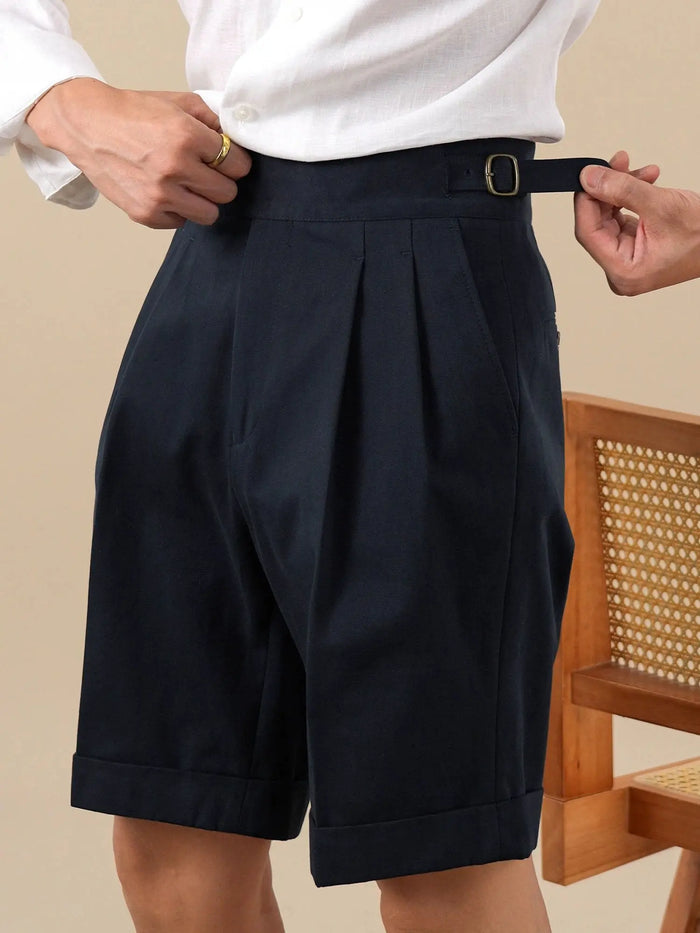 Italian Double-Pleat Men's Gurkha Cotton Casual Shorts BRABION