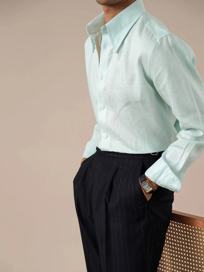Italian-Style Long Point Collar Breathable Men's Shirt - BRABION