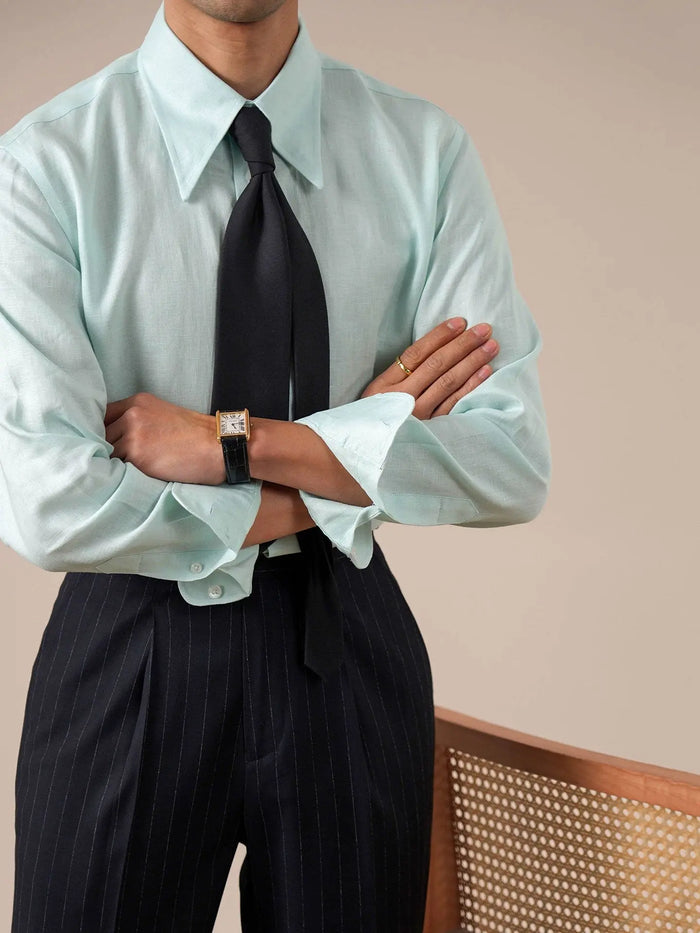 Italian-Style Long Point Collar Breathable Men's Shirt - BRABION