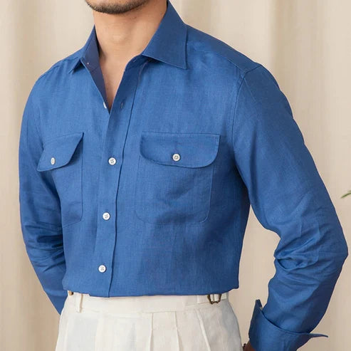 Italian Vega Amalfi 100% Linen Safari Shirt - 021