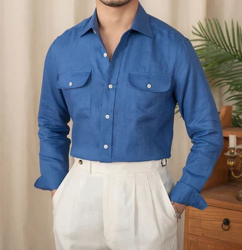 Italian Vega Amalfi 100% Linen Safari Shirt - 021
