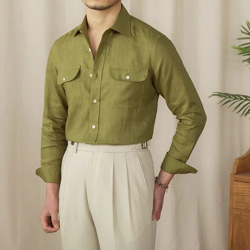 Italian Vega Amalfi 100% Linen Safari Shirt - 021