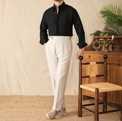 Italian Vega Milano 100% Linen Shirt - 024