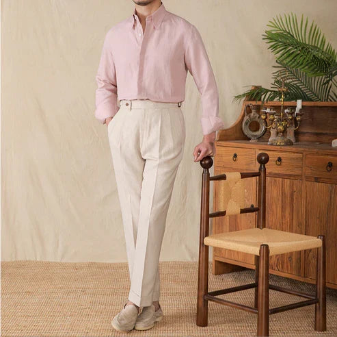 Italian Vega Milano 100% Linen Shirt - 024