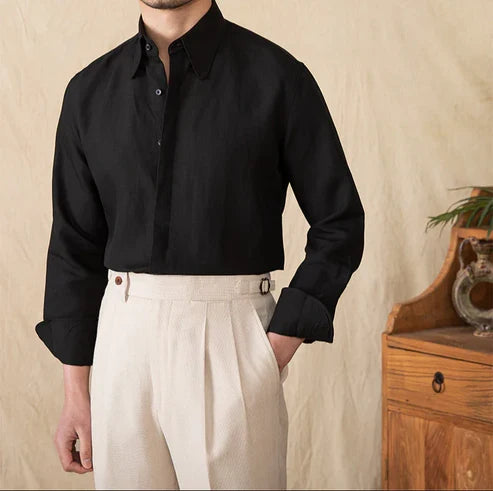 Italian Vega Milano 100% Linen Shirt - 024