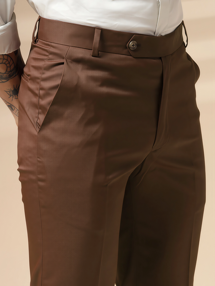 Italian Vega Royal Brown Trouser Slim Fit | ITALIAN VEGA®