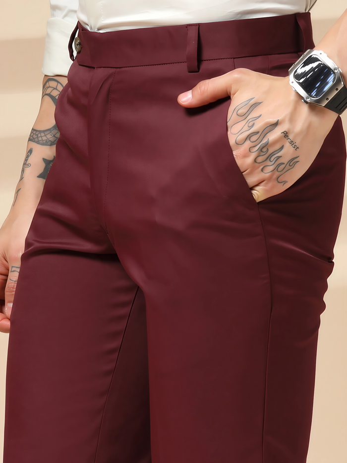 Italian Vega Royal Wine Trouser Slim Fit | ITALIAN VEGA®