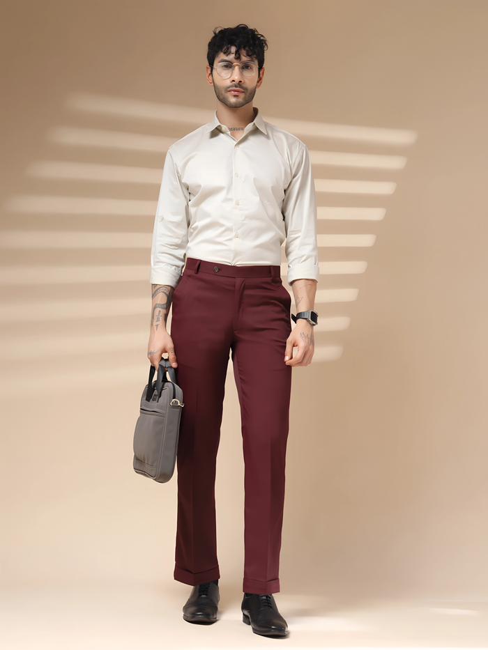 Italian Vega Royal Wine Trouser Slim Fit | ITALIAN VEGA®