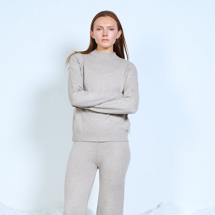 Knit sweater and wide-leg trousers set wholesale