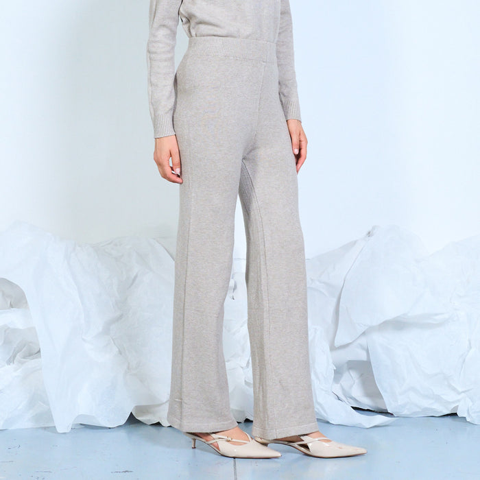 Knit sweater and wide-leg trousers set wholesale