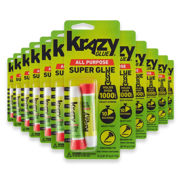 Krazy - Glue All Purpose Precision Tip Super Glue, 2 Pack - 0.14 Oz - 48 Pack