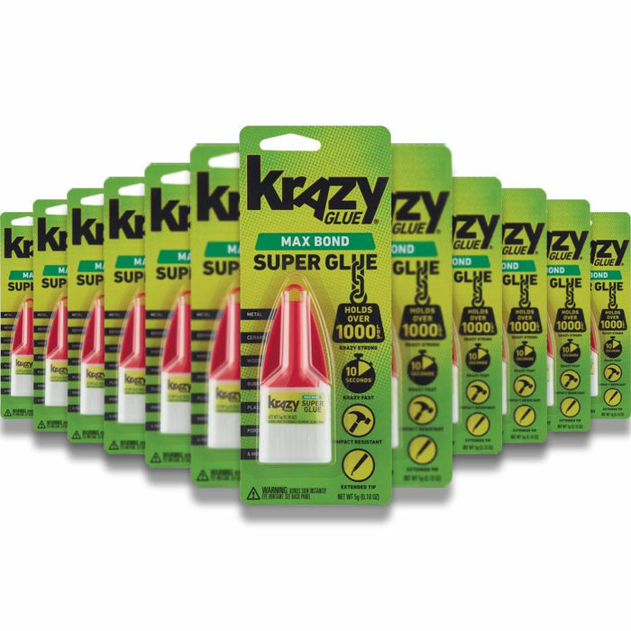 Krazy - Liquid Maximum Bond Super Glue with Precision Tip - 0.18 Oz - 48 Pack