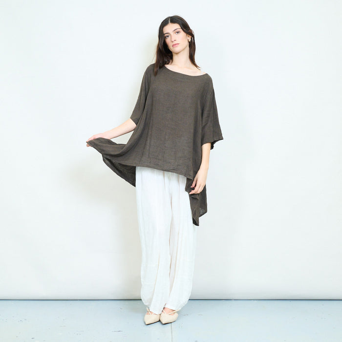 Layered asymmetric lightweight tunic top wholesale