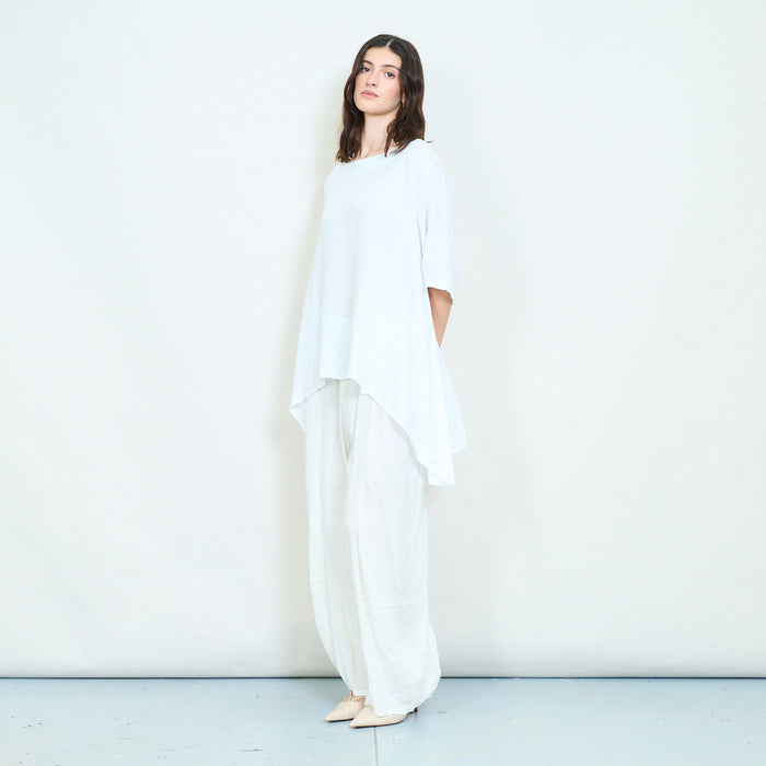 Layered asymmetric lightweight tunic top wholesale