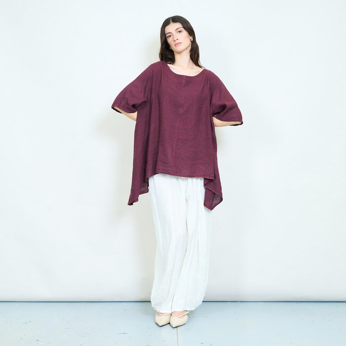 Layered asymmetric lightweight tunic top wholesale