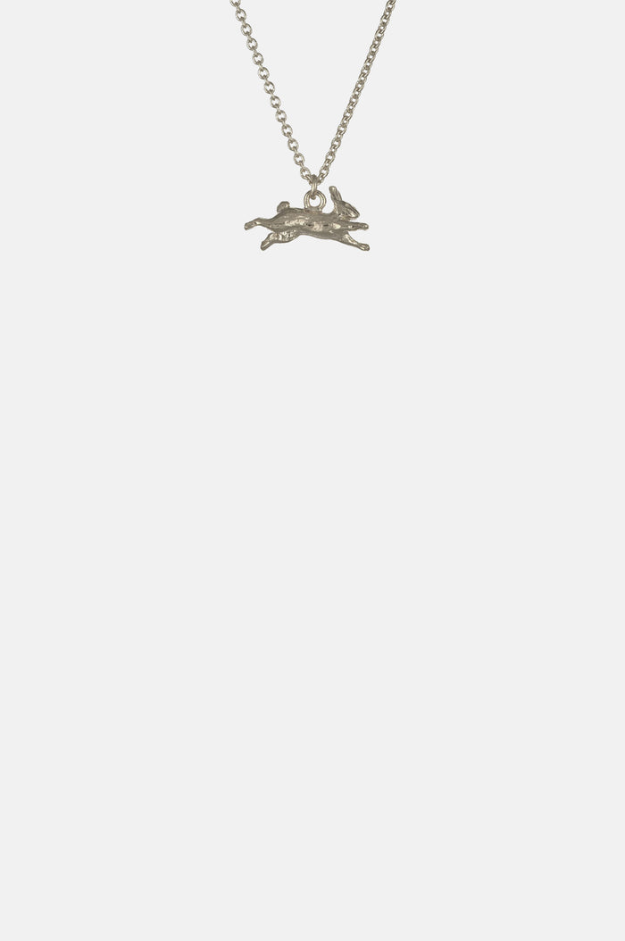 Alex Monroe Leaping Rabbit Necklace Silver.