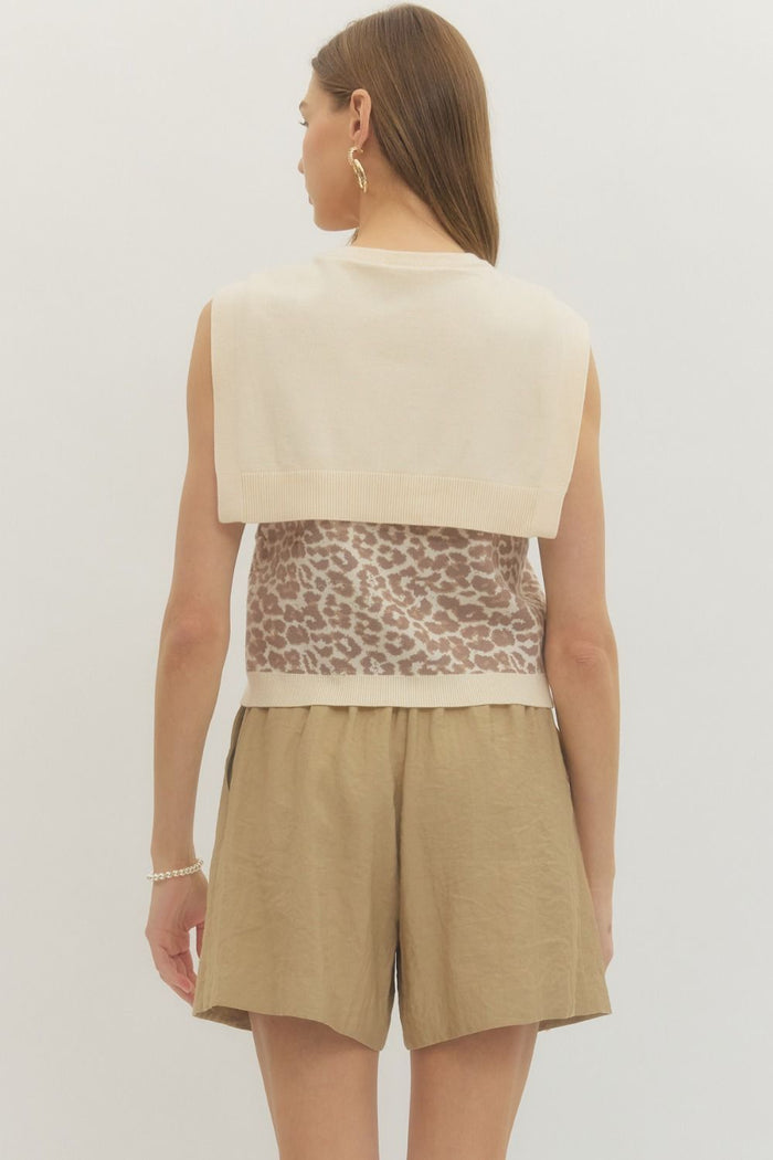 Leopard Luxe Scarf Knit Top