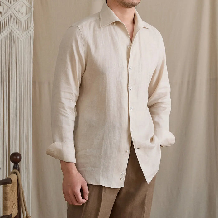 Linen Cutaway Collar Shirt BRABION