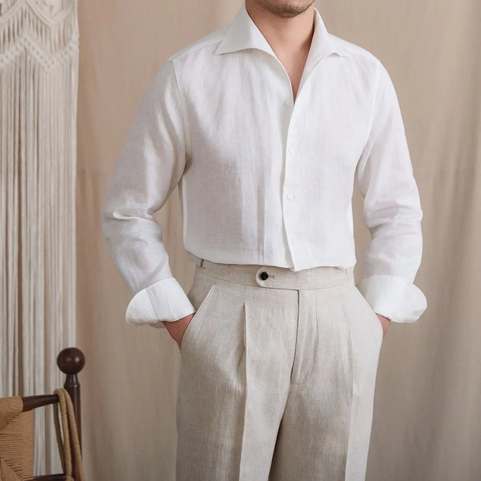 Linen Cutaway Collar Shirt BRABION