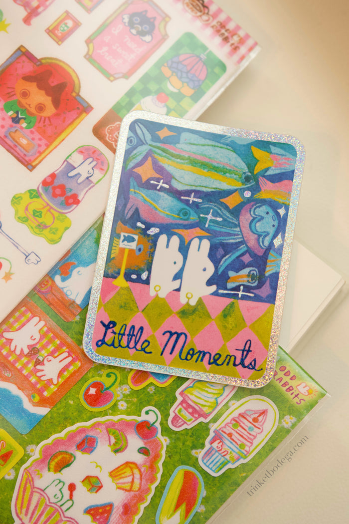 'Little Moments' Glitter Vinyl Sticker