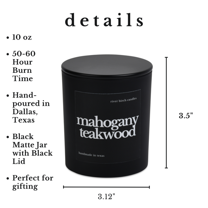 Mahogany Teakwood - 10 oz Black Jar